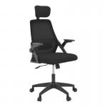 Καρέκλα γραφείου Peja pakoworld mesh ύφασμα μαύρο 58x60x107-117εκ