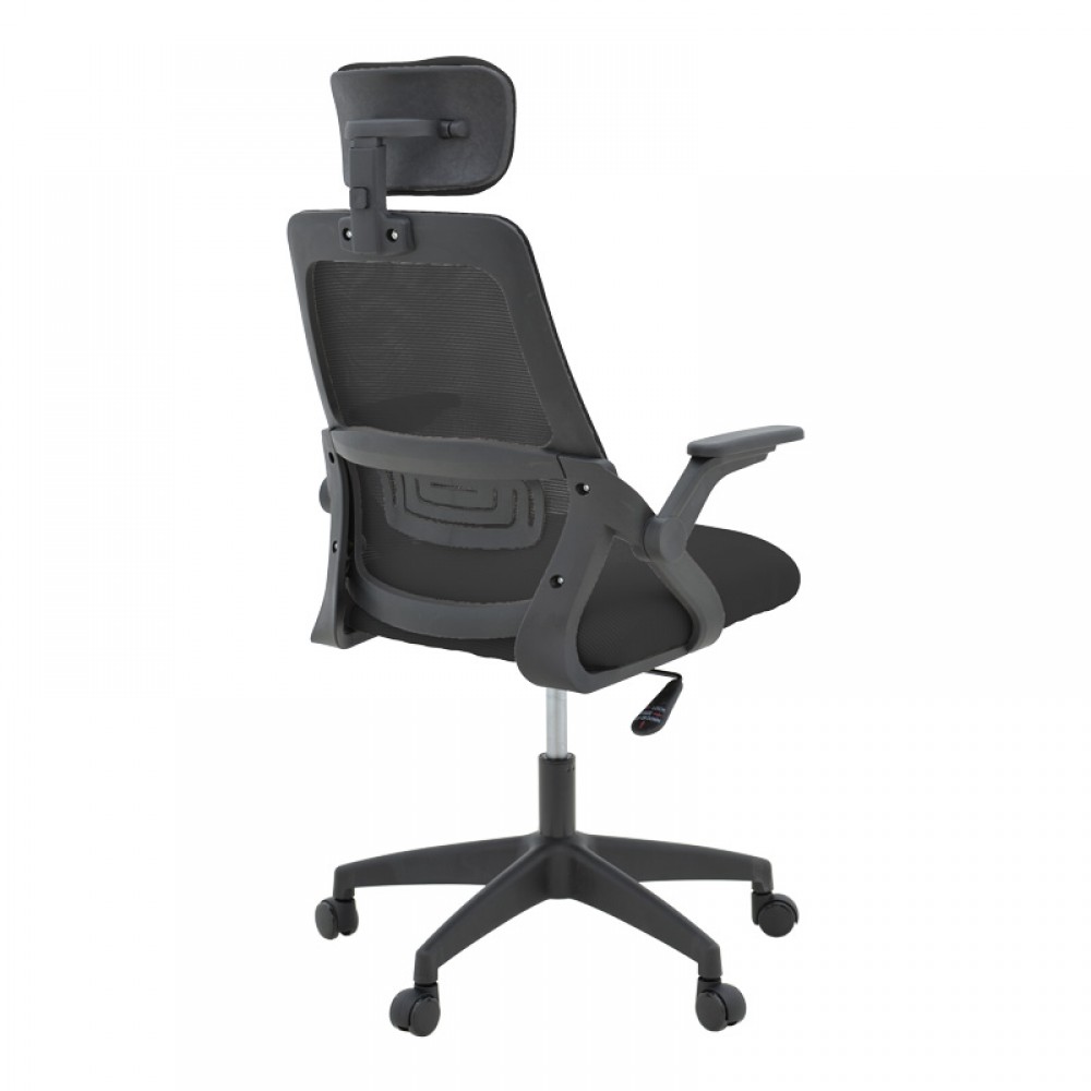 Καρέκλα γραφείου Peja pakoworld mesh ύφασμα μαύρο 58x60x107-117εκ