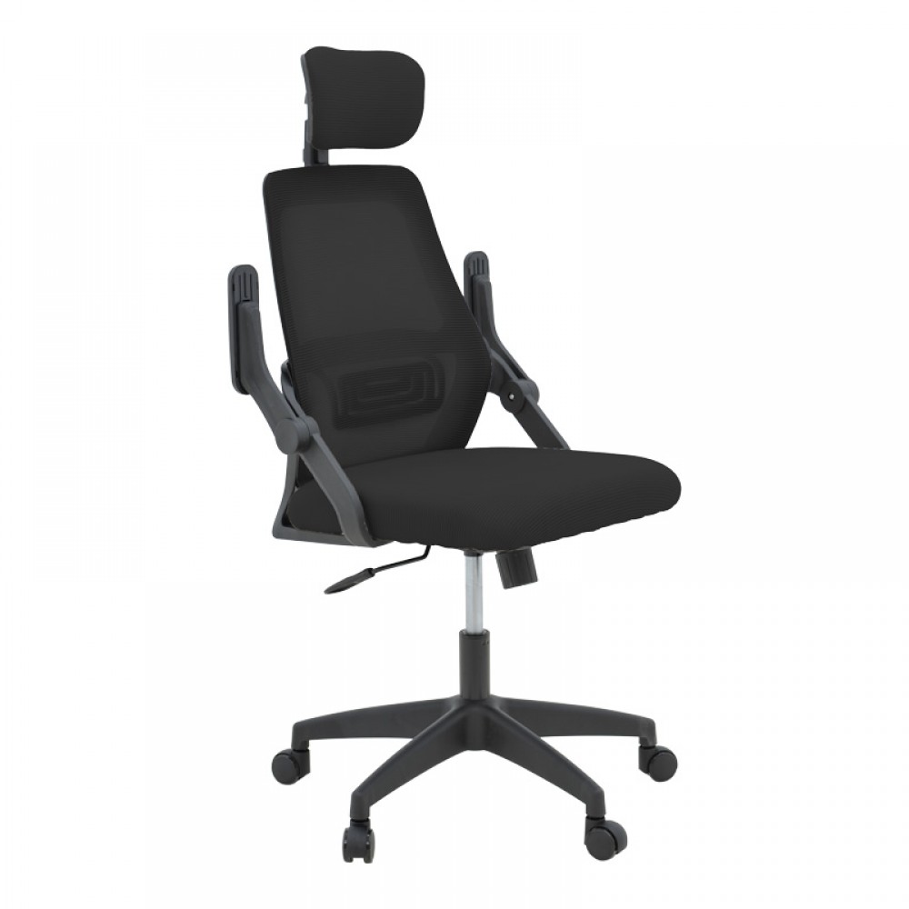 Καρέκλα γραφείου Peja pakoworld mesh ύφασμα μαύρο 58x60x107-117εκ