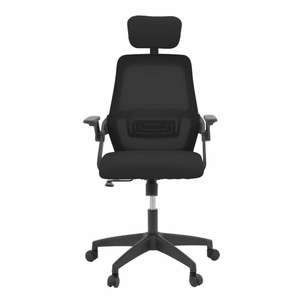Καρέκλα γραφείου Peja pakoworld mesh ύφασμα μαύρο 58x60x107-117εκ