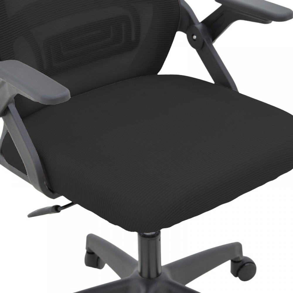 Καρέκλα γραφείου Peja pakoworld mesh ύφασμα μαύρο 58x60x107-117εκ