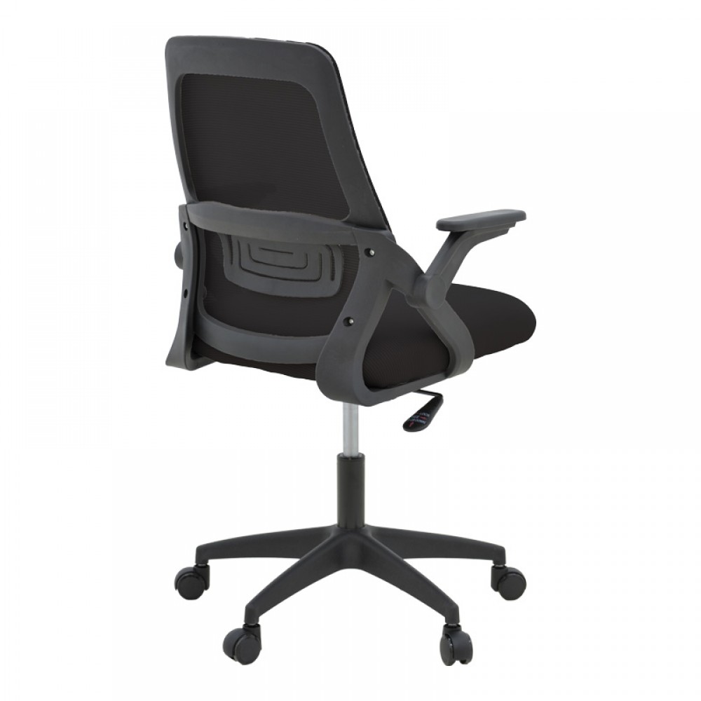 Καρέκλα γραφείου Reji pakoworld mesh ύφασμα μαύρο 58x60x89-99εκ