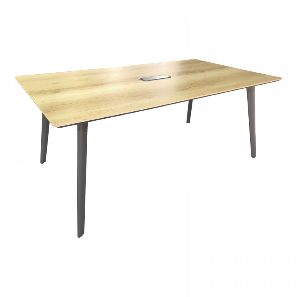 Τραπέζι συνεδριάσεων επαγγελματικό Denith pakoworld ανθρακί-φυσικό 180x100x75εκ