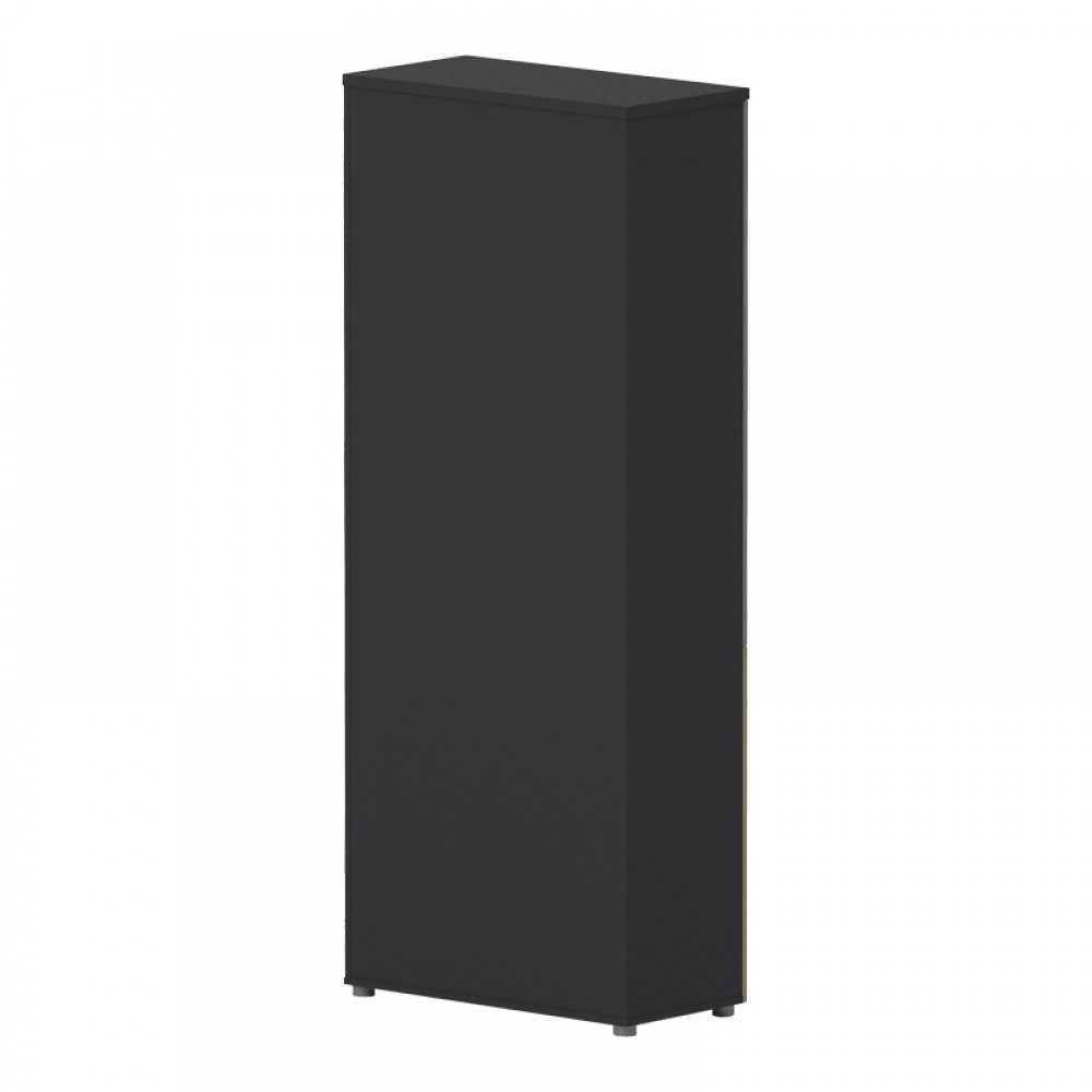 Ντουλάπα γραφείου επαγγελματική με γυάλινες πόρτες Lotus pakoworld σε φυσική-ανθρακί απόχρωση 80x40x200εκ