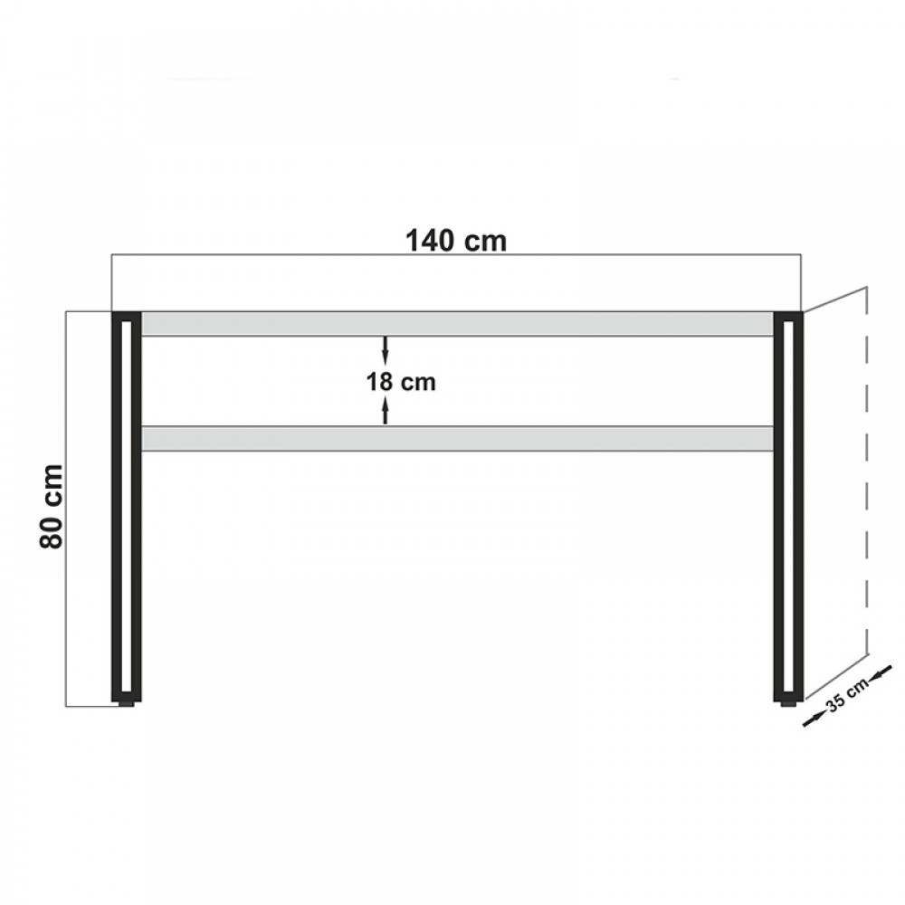 Κονσόλα PWF-0241 pakoworld χρώμα πεύκου-μαύρο 140x35x80εκ