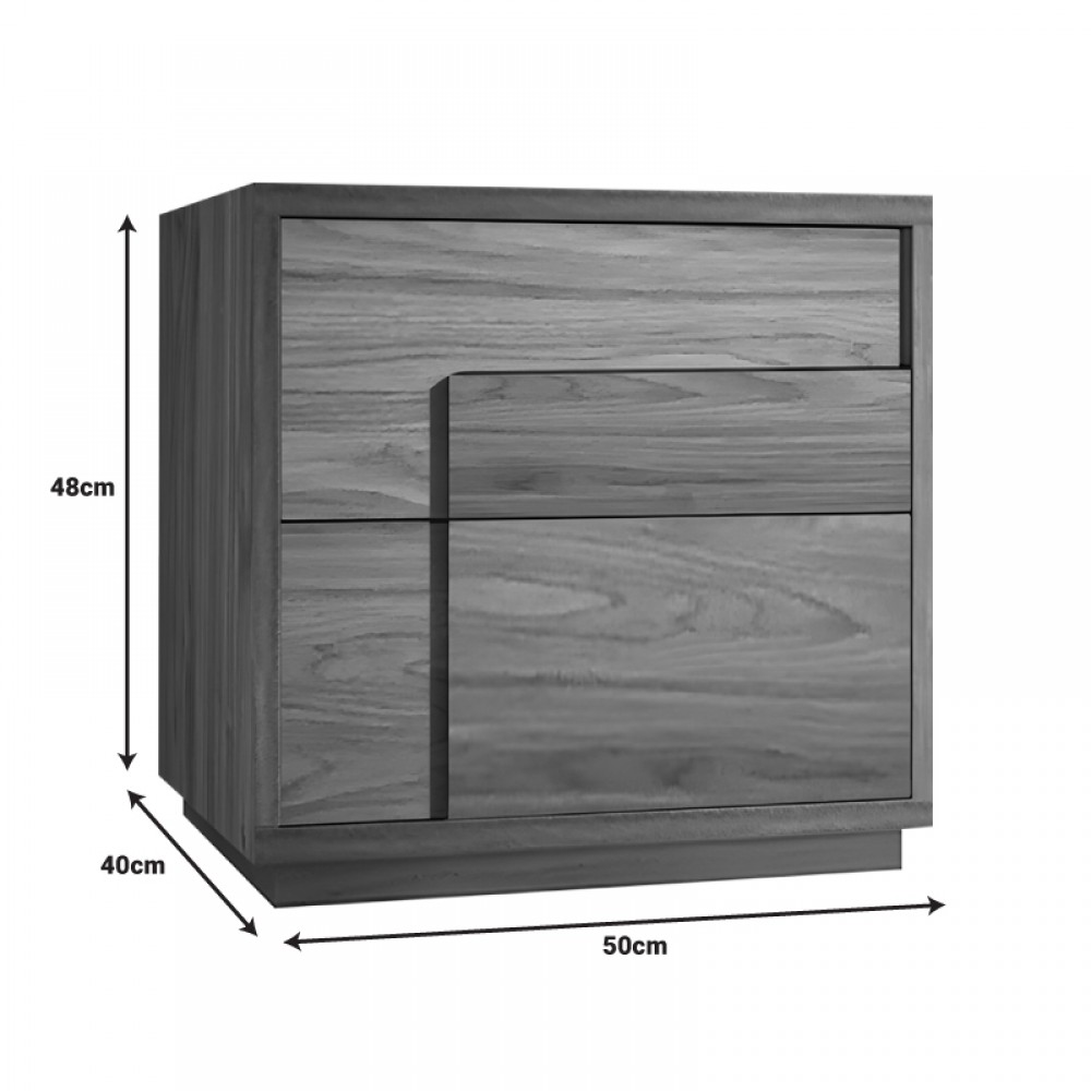Κομοδίνο Inget pakoworld mdf σε καρυδί απόχρωση 50x40x48εκ