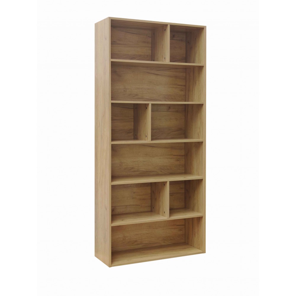 Βιβλιοθήκη Evergin pakoworld mdf σε oak απόχρωση 80x30x180εκ
