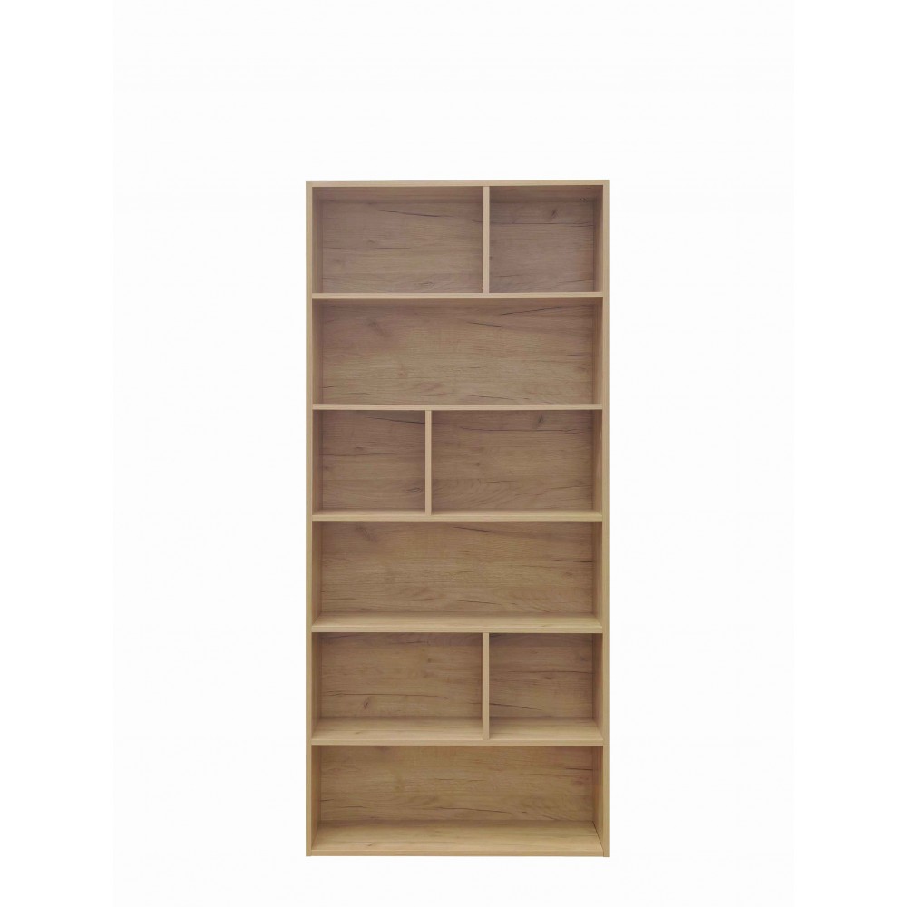 Βιβλιοθήκη Evergin pakoworld mdf σε oak απόχρωση 80x30x180εκ