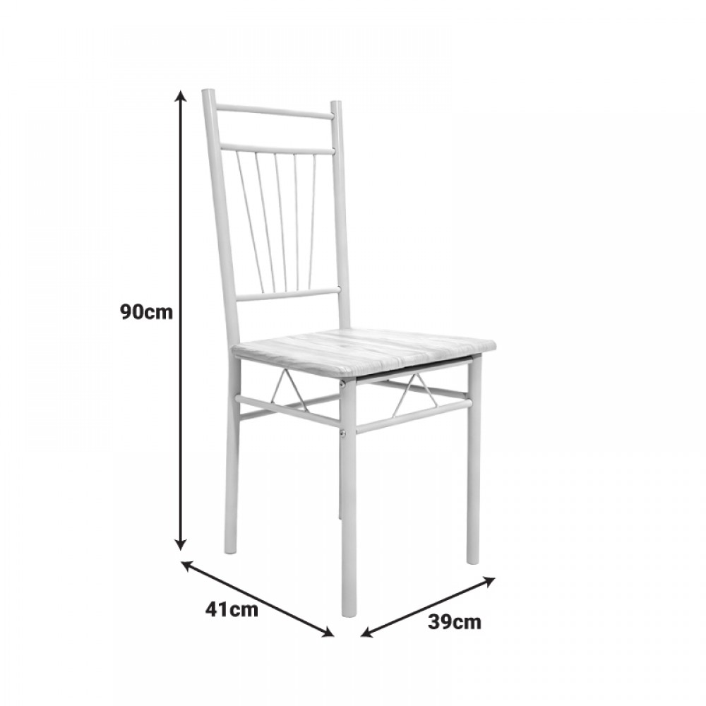 Τραπεζαρία Roza pakoworld σετ 5τμχ mdf sonoma με μεταλλικό μαύρο πόδι 120x65x75εκ