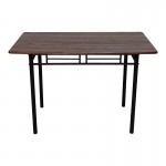 Τραπεζαρία Roza pakoworld σετ 5τμχ mdf καρυδί με μεταλλικό μαύρο πόδι 110x60x75εκ