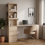 Γραφείο με βιβλιοθήκη Cliner pakoworld sonoma 140x50x180εκ