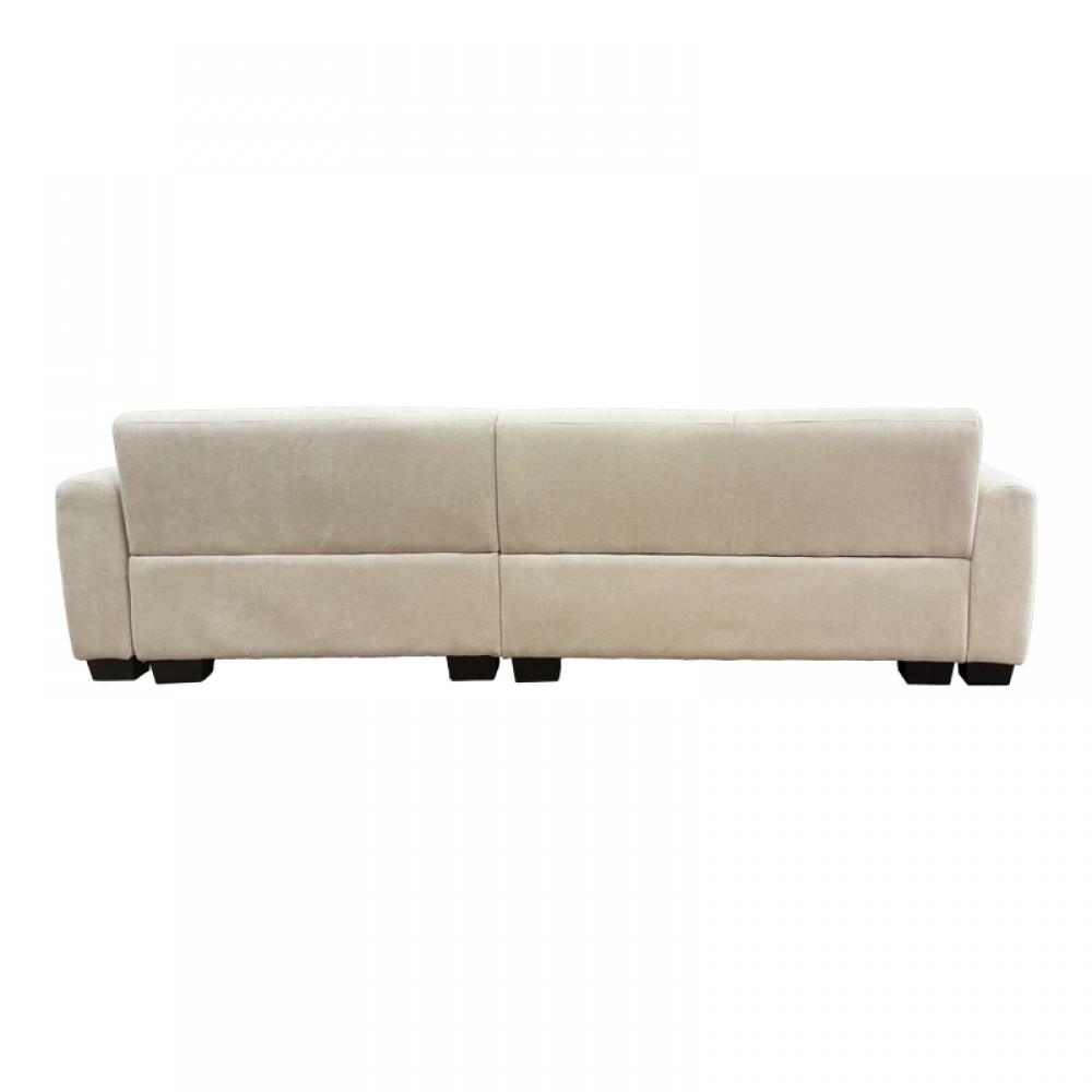 Γωνιακός αναστρέψιμος καναπές Erros pakoworld ύφασμα μπεζ 287x161x71εκ
