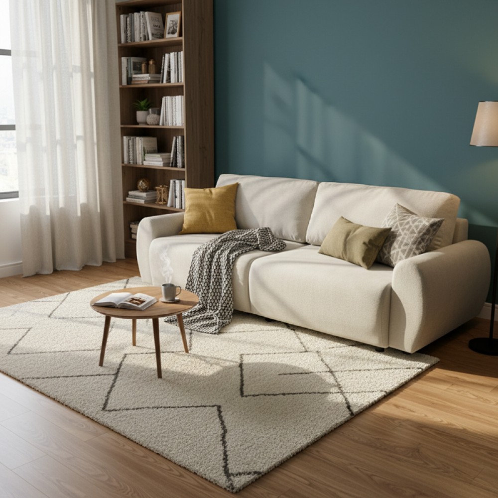 Kαναπές-κρεβάτι τριθέσιος Hungie pakoworld υφασμα μπεζ 250x92x89εκ