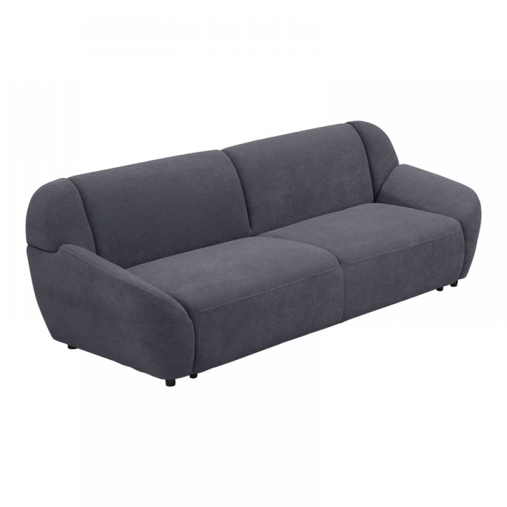 Καναπές τριθέσιος Echono pakoworld ύφασμα ανθρακί 230x88x77εκ