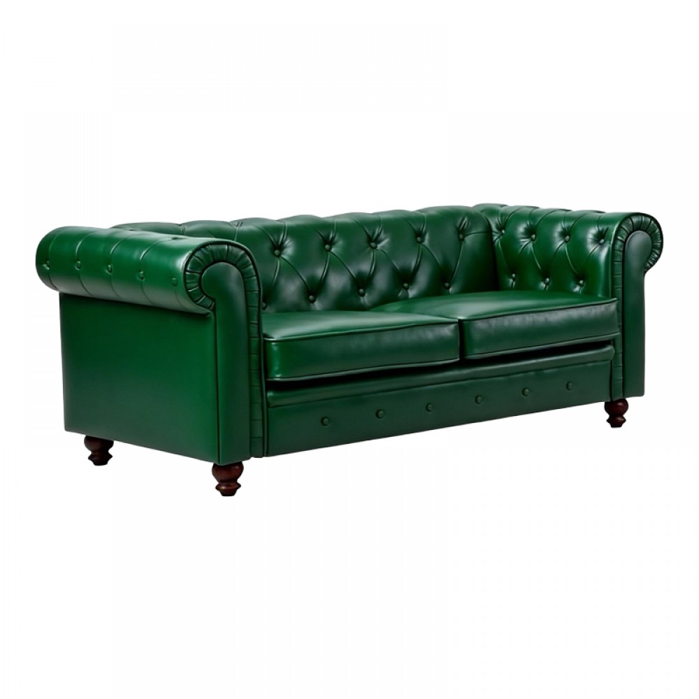 Kαναπές διθέσιος τ. Chesterfield pakoworld pu κυπαρισσί 160x84x67εκ