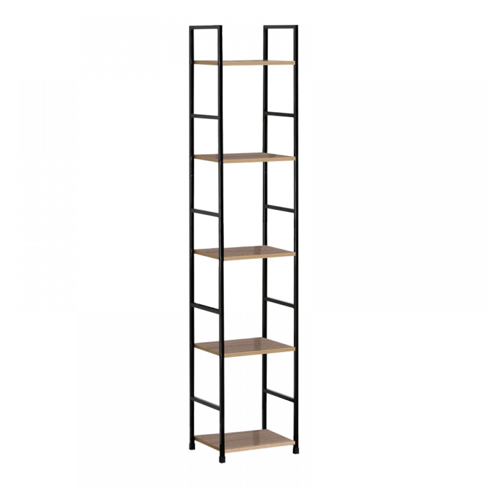 Βιβλιοθήκη Azuel pakoworld φυσικό-μαύρο μέταλλο 29x23.5x144εκ