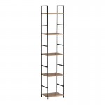 Βιβλιοθήκη Azuel pakoworld φυσικό-μαύρο μέταλλο 29x23.5x144εκ