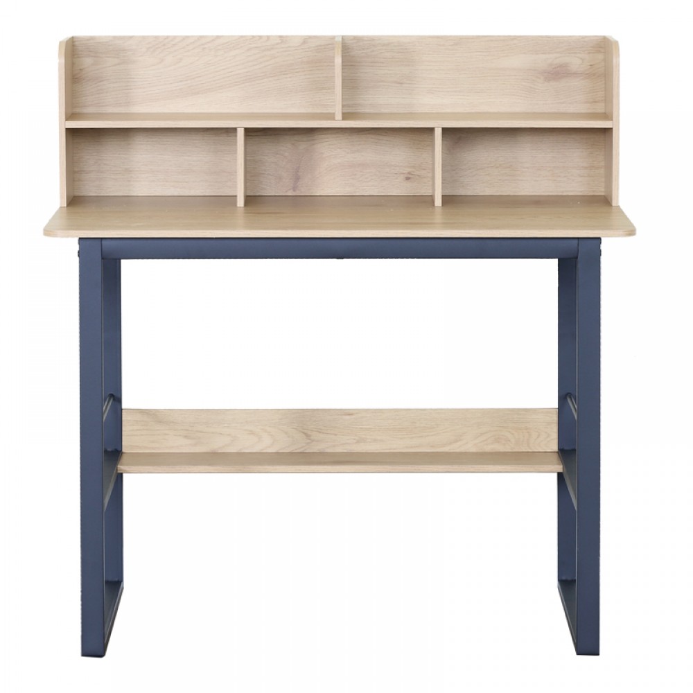 Γραφείο εργασίας Biuro pakoworld oak- μαύρο μέταλλο 120x60x103εκ