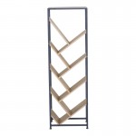 Βιβλιοθήκη Orunta pakoworld oak- μαύρο μέταλλο 40x26.5x125εκ