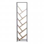Βιβλιοθήκη Orunta pakoworld oak- μαύρο μέταλλο 40x26.5x150εκ