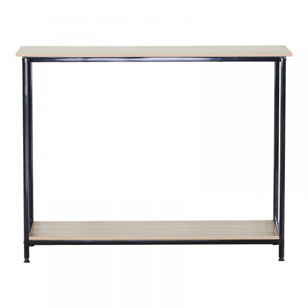 Κονσόλα Shima pakoworld oak- μαύρο μέταλλο 106x35x81εκ