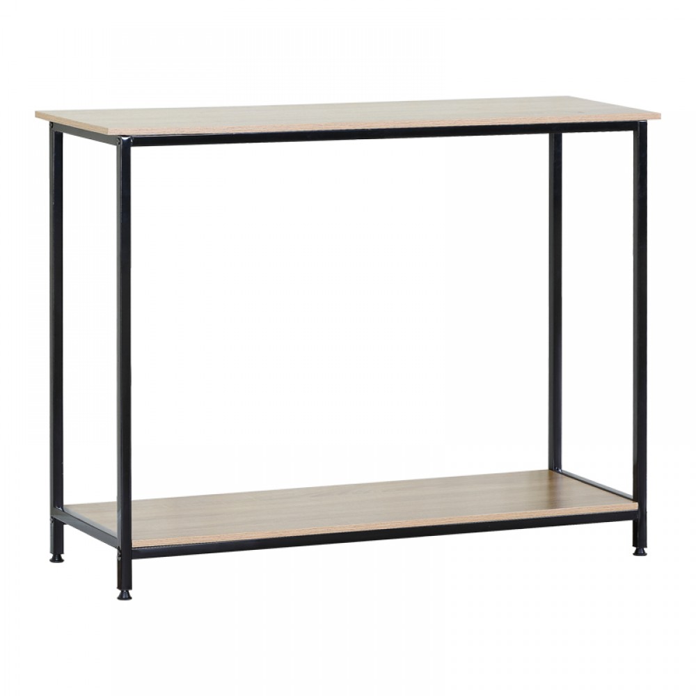 Κονσόλα Shima pakoworld oak- μαύρο μέταλλο 106x35x81εκ