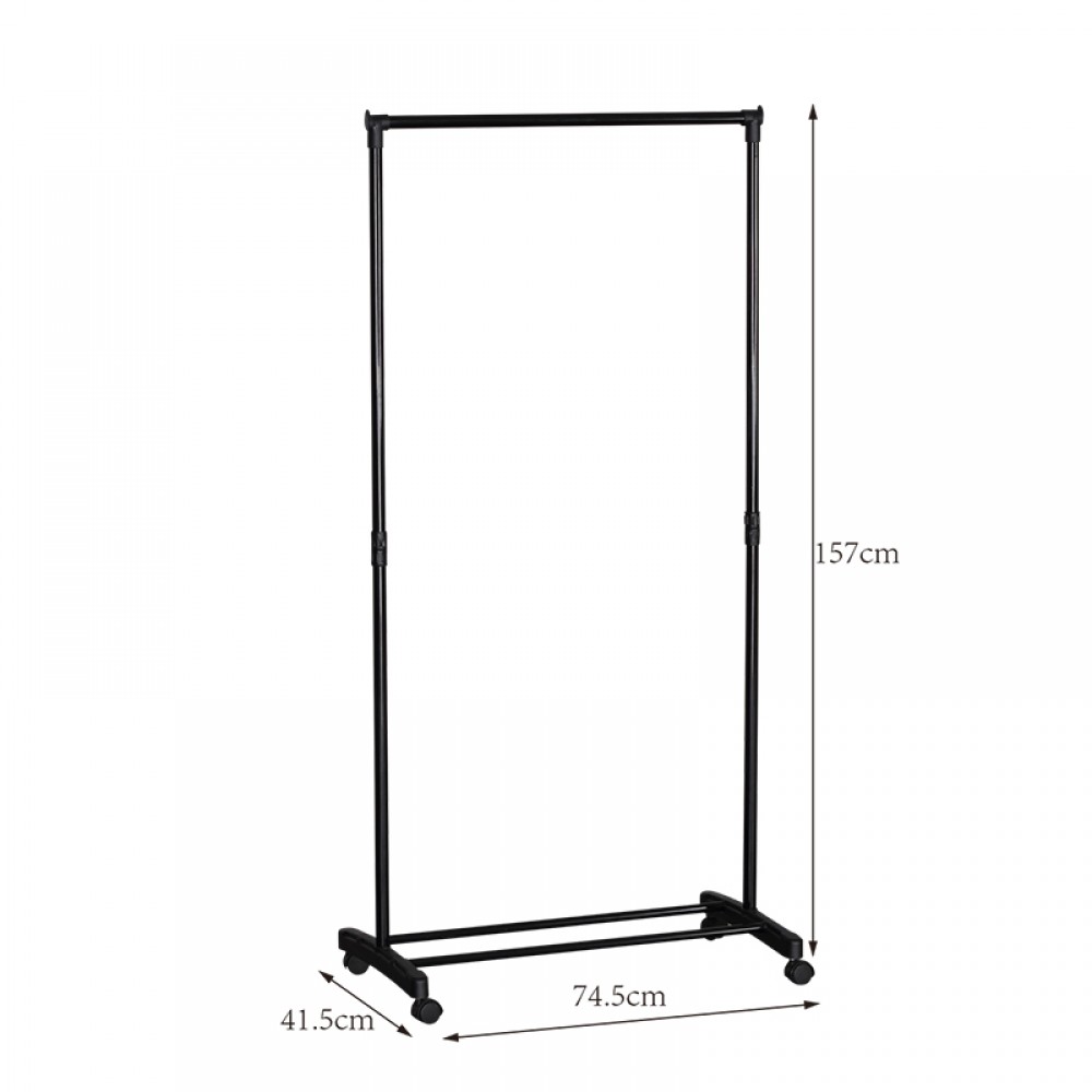 Κρεμάστρα δαπέδου Wizak pakoworld μαύρο μέταλλο 74.5x41,5x157εκ
