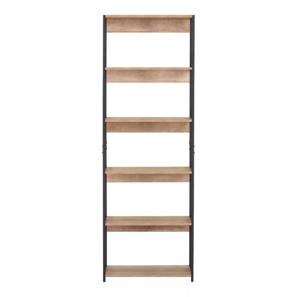 Βιβλιοθήκη Kaliano pakoworld oak-μαύρο μέταλλο 59.5x35x176.5εκ