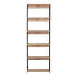 Βιβλιοθήκη Kaliano pakoworld oak-μαύρο μέταλλο 59.5x35x176.5εκ