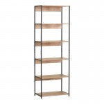 Βιβλιοθήκη Kaliano pakoworld oak-μαύρο μέταλλο 59.5x35x176.5εκ