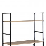Βιβλιοθήκη Manlo pakoworld oak με μαύρο μέταλλο 58.6x23.5x144εκ