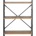 Βιβλιοθήκη Manlo pakoworld oak με μαύρο μέταλλο 58.6x23.5x144εκ
