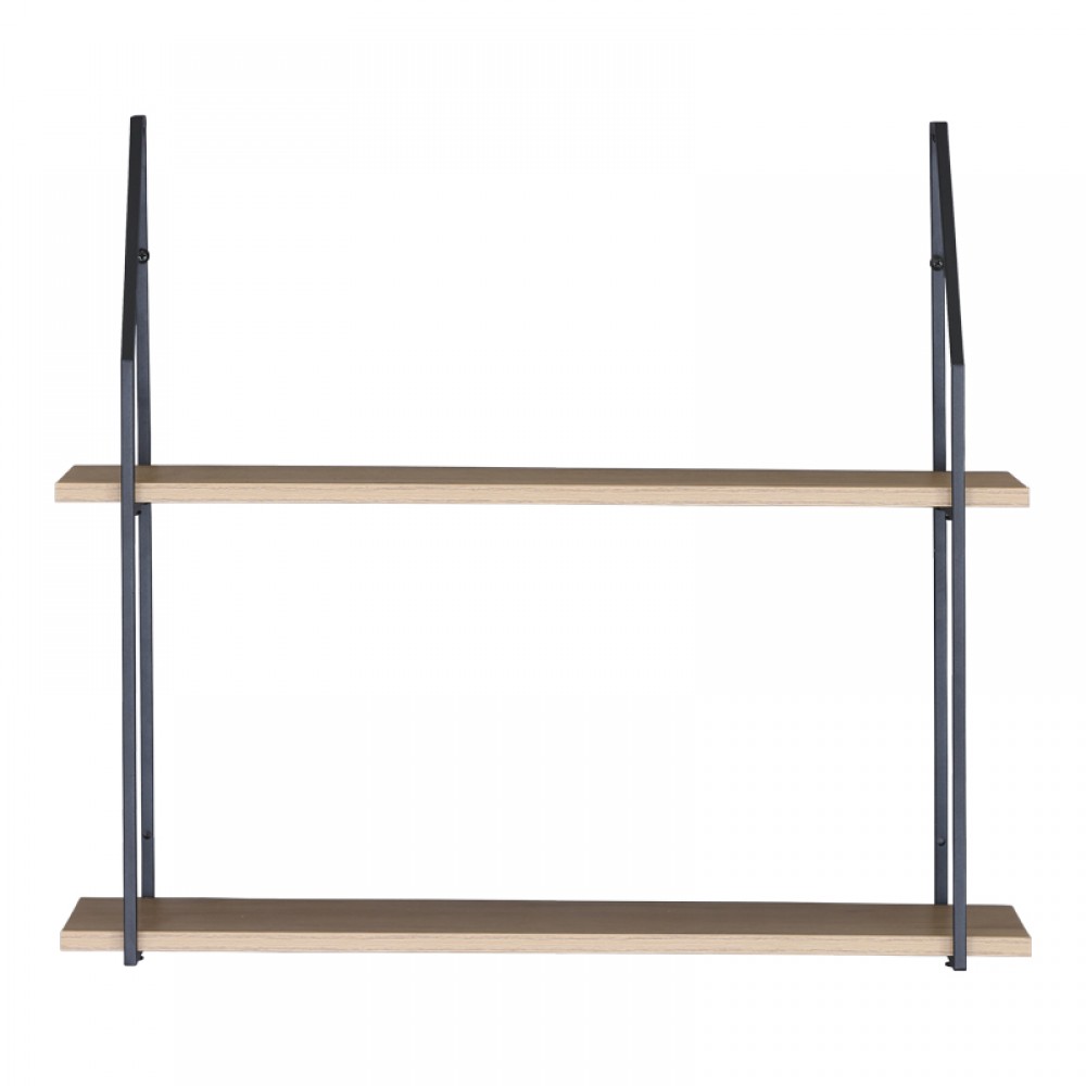 Ραφιέρα τοίχου Fema pakoworld oak με μαύρο μέταλλο 60x20x52εκ
