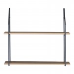 Ραφιέρα τοίχου Fema pakoworld oak με μαύρο μέταλλο 60x20x52εκ