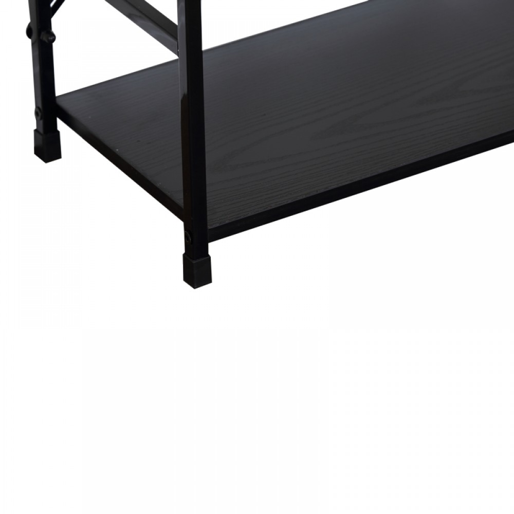 Βιβλιοθήκη-ραφιέρα Manlo pakoworld μαύρο μέταλλο 58.6x23.5x80εκ