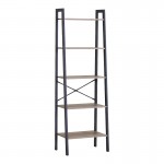 Βιβλιοθήκη Jebia pakoworld oak με μαύρο μέταλλο 56x37x172.2εκ