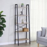 Βιβλιοθήκη Jebia pakoworld oak με μαύρο μέταλλο 56x37x172.2εκ