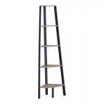 Γωνιακή βιβλιοθήκη Arvia pakoworld oak με μαύρο μέταλλο 53.4x37.8x160.3εκ