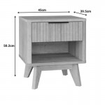 Κομοδίνο Hamea pakoworld mdf σε φυσική απόχρωση 45x39.5x50.2εκ