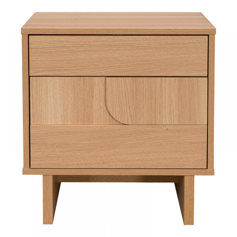 Κομοδίνο Jenfia pakoworld mdf σε φυσική απόχρωση 48x39x50,5εκ