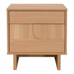 Κομοδίνο Jenfia pakoworld mdf σε φυσική απόχρωση 48x39x50,5εκ