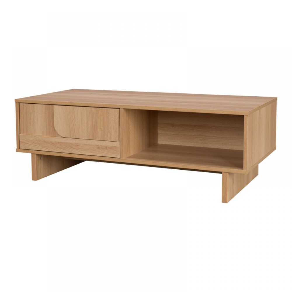 Τραπέζι σαλονιού Jenfia pakoworld mdf σε φυσική απόχρωση 110x55x38,5εκ