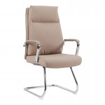 Καρέκλα επισκέπτη Siquel I pakoworld pu σε cappuccino απόχρωση 58x62x105εκ