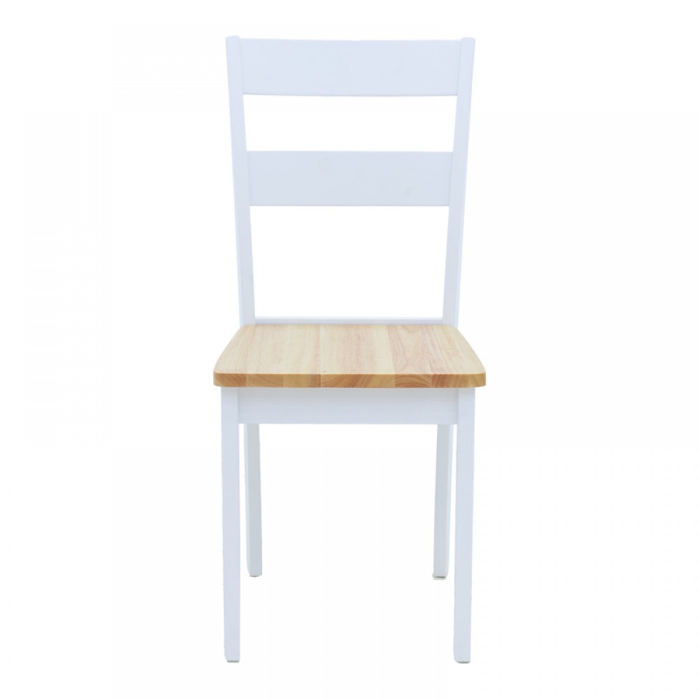 Καρέκλα York pakoworld σε λευκή-φυσική απόχρωση 39.5x47.5x89εκ