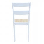 Καρέκλα York pakoworld σε λευκή-φυσική απόχρωση 39.5x47.5x89εκ