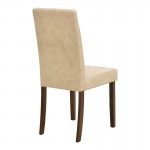 Καρέκλα Zeben pakoworld εκρού ύφασμα με καρυδί rubberwood 43,5x55,5x93,5εκ