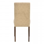 Καρέκλα Zeben pakoworld εκρού ύφασμα με καρυδί rubberwood 43,5x55,5x93,5εκ