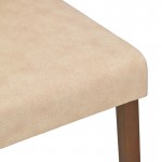 Καρέκλα Zeben pakoworld εκρού ύφασμα με καρυδί rubberwood 43,5x55,5x93,5εκ