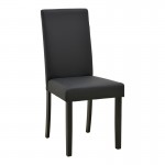 Καρέκλα Zeben pakoworld μαύρο PU με πόδι μαύρο rubberwood 43,5x55,5x93,5εκ