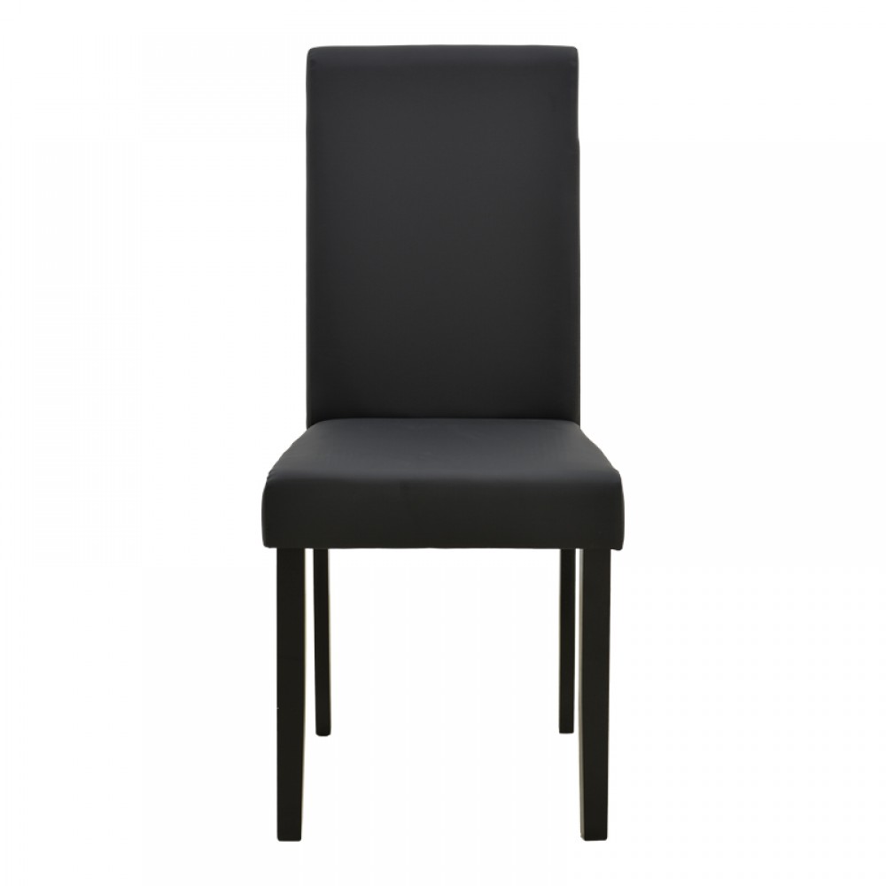 Καρέκλα Zeben pakoworld μαύρο PU με πόδι μαύρο rubberwood 43,5x55,5x93,5εκ
